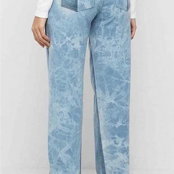TWO TONE MARBLED MOM JEANS - BLUE - MANIERE DE VOIR US0 - Picture 4 of 4